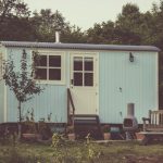 Tiny House - Glass Panel White Frame Door