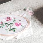 Crafting Therapy - Floral Design on White Textile